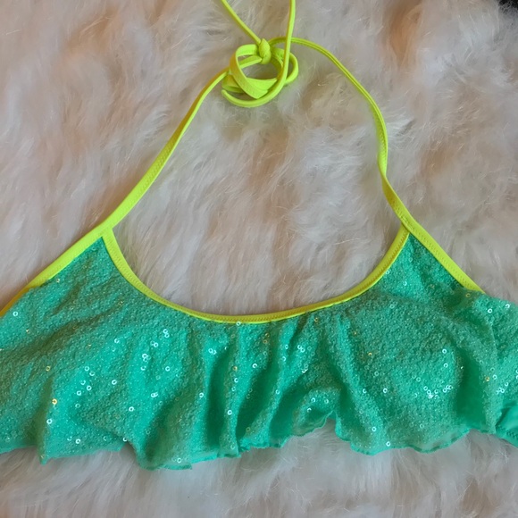 Victoria Secret Sequin Halter Bikini Top - Picture 1 of 2